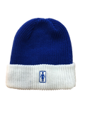2 Tone Fold Beanie (Navy/White)