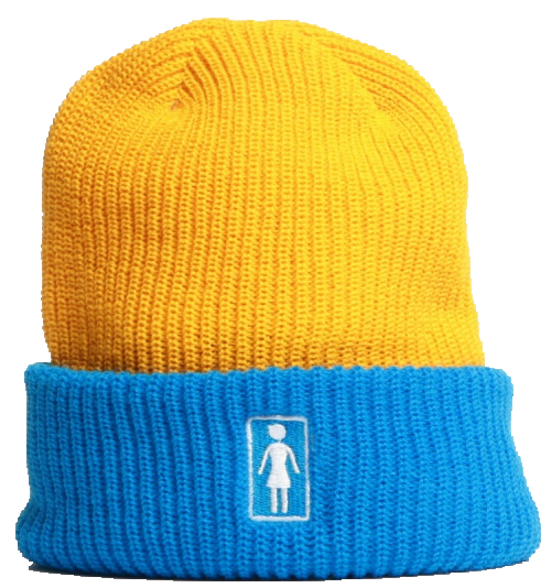 2 Tone Fold Beanie (Yellow/Blue)