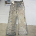 3D Printed Straight Wash Denim Pants