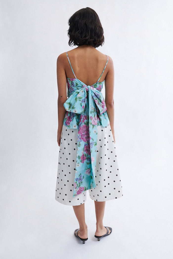 Eliza Faulkner Designs Inc. Agnes Top in Aqua Floral Taffeta