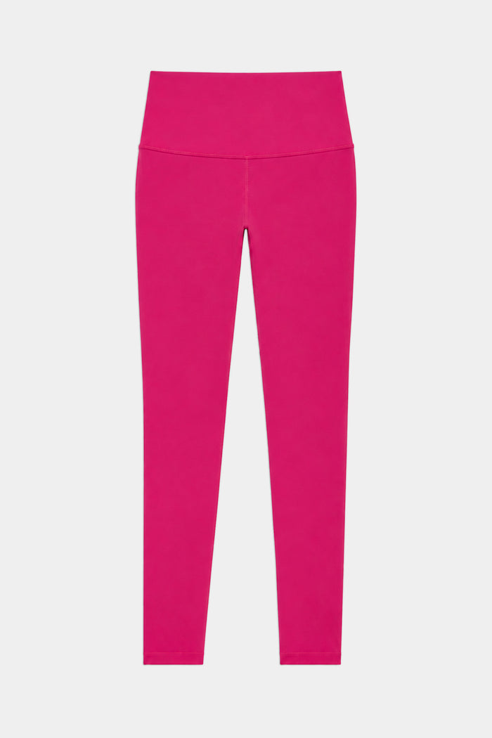 The SPLITS59 Airweight High Waist Legging in Sangria, made from the brand's signature Airweight fabric and ideal for hot yoga sessions, is shown laid flat on a white background.