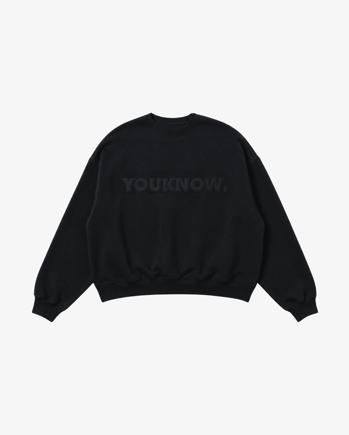 Applique Block Crew | Black/Black