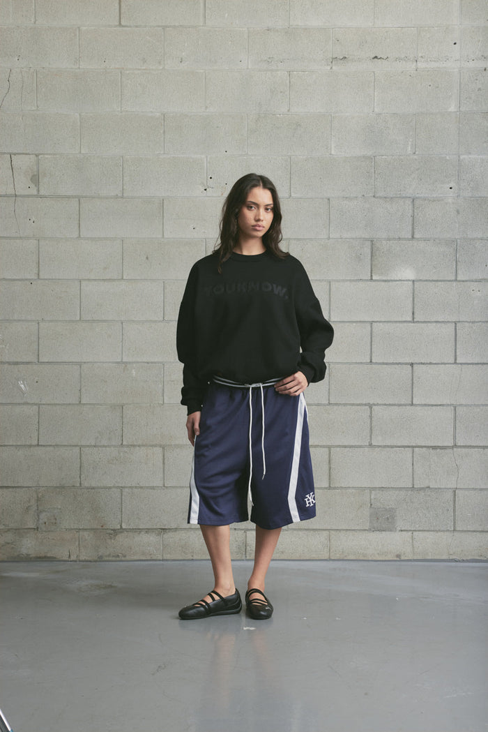 Applique Block Crew | Black/Black