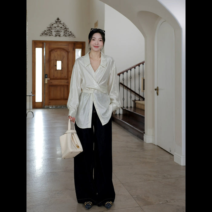 Rice white suit shirt pants / XXL