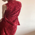 Spot Limp Online Original Winter Rose Velvet New Chinese Hairy Cheongsam Drawn Half Skirt image 4