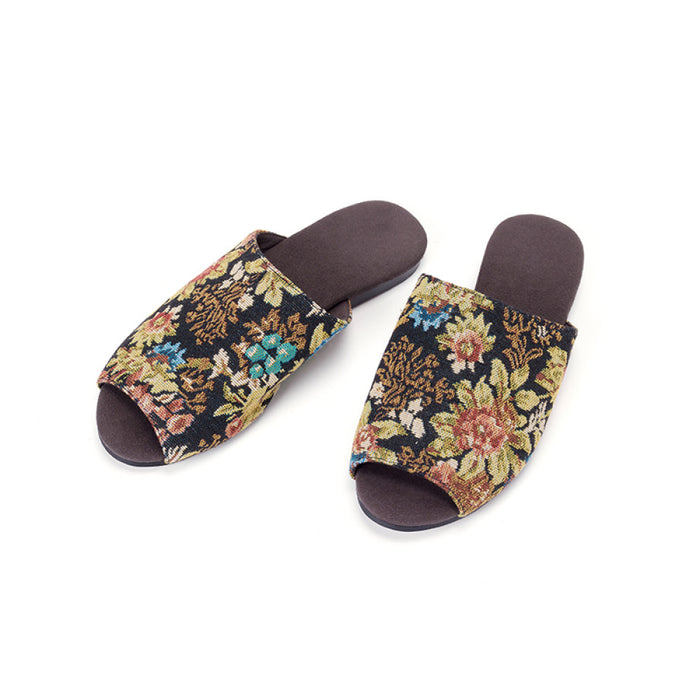ASAYA3800: Vintage Jacquard Floral Slippers – 𝐓𝐢𝐦𝐞𝐥𝐞𝐬𝐬 𝐂𝐨𝐦𝐟𝐨𝐫𝐭 𝐌𝐞𝐞𝐭𝐬 𝐅𝐥𝐨𝐫𝐚𝐥 𝐂𝐡𝐚𝐫𝐦 ✨🌸