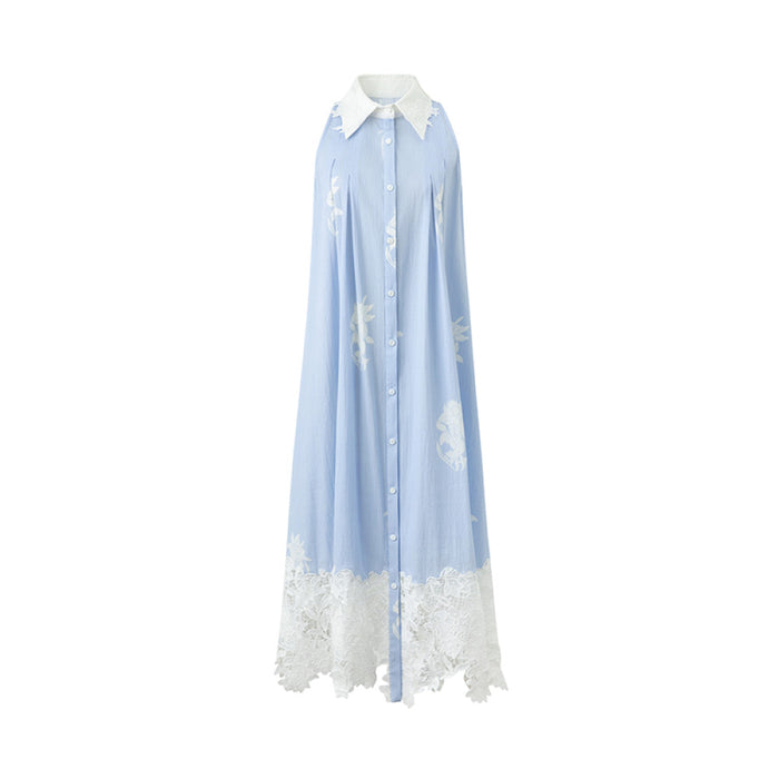 ASAYA4473 - Sky Blue Embroidered Midi Dress 💙🌸