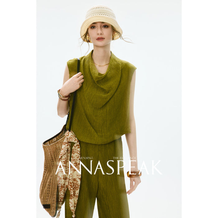 Dark citron green sleeveless top cool and easy to maintain / S pre sale