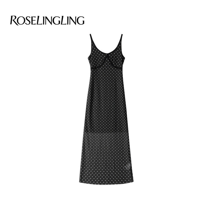 ASAYA4596 – Polka Dot Mesh Elegance Dress 🌹✨