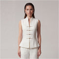 ASAYA6603 – Ivory Modern Cheongsam Vest 🤍✨