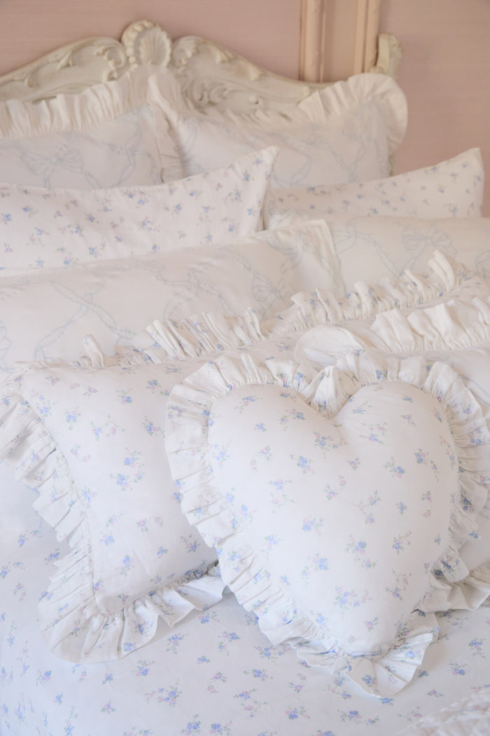 Atlantic Shore Ruffle Heart Pillow