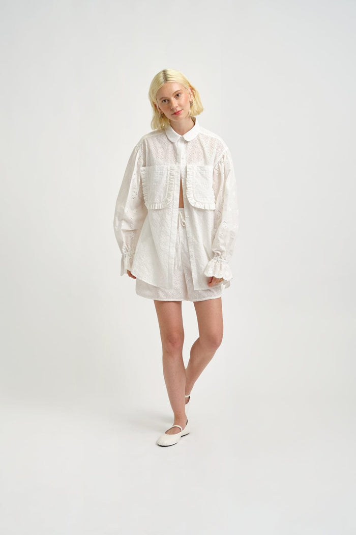 Eliza Faulkner Designs Inc. Pants Bailey Short White Eyelet