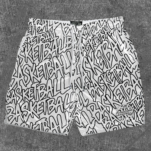 "Basketball" Graffiti - Shorts - White