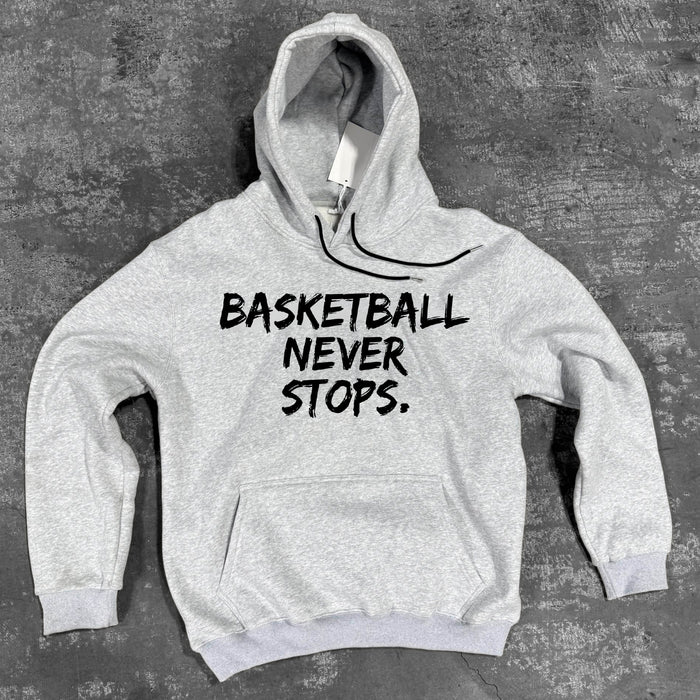 Basketball Never Stops - Hoodie - Grey