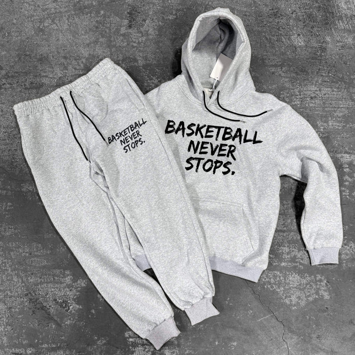 Basketball Never Stops - Hoodie - Grey