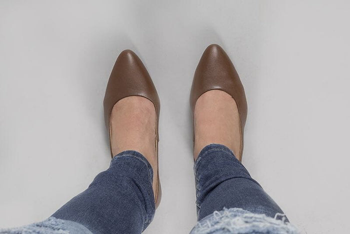'Bianca' vegan women's heel by Ahimsa - cognac