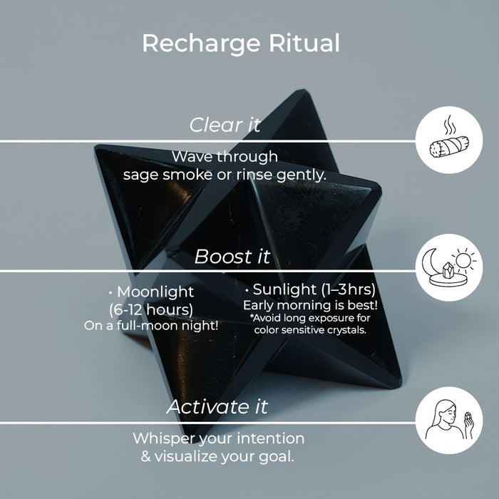 Black Tourmaline Merkaba Big Star – Divine Protection | Energy Shield | Grounding Force