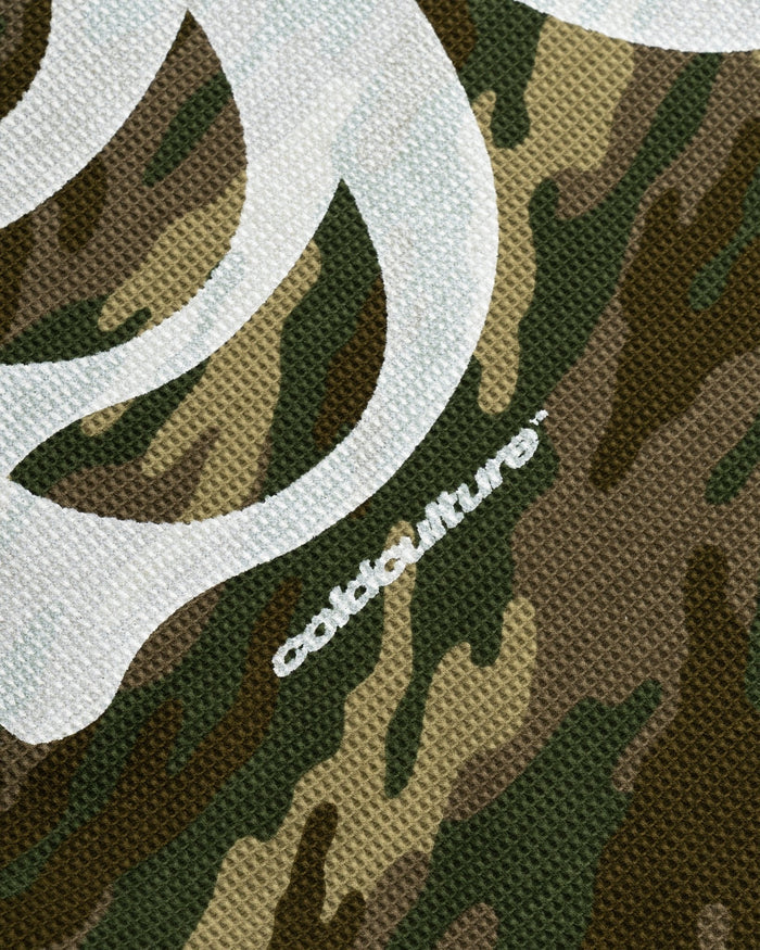 BONEY LONGSLEEVE CAMO - camo skeleton print longsleeve tee, detail close-up - Cold Culture