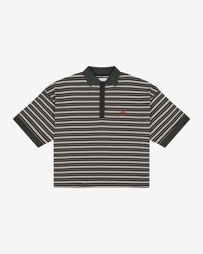Boxy Polo | Brown Stripe