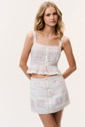 Bresson Embroidered Cotton Mini Skirt