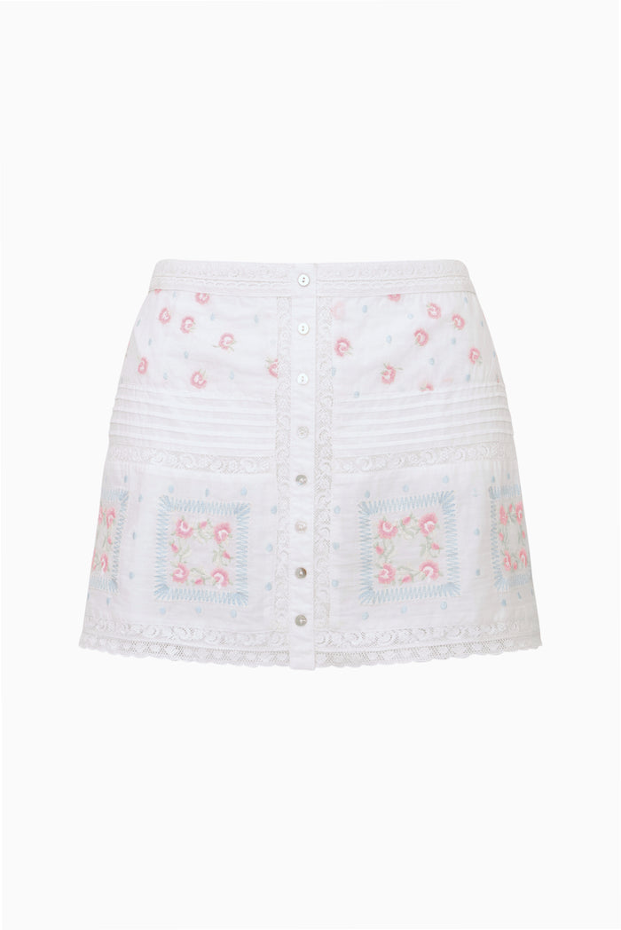 Bresson Embroidered Cotton Mini Skirt