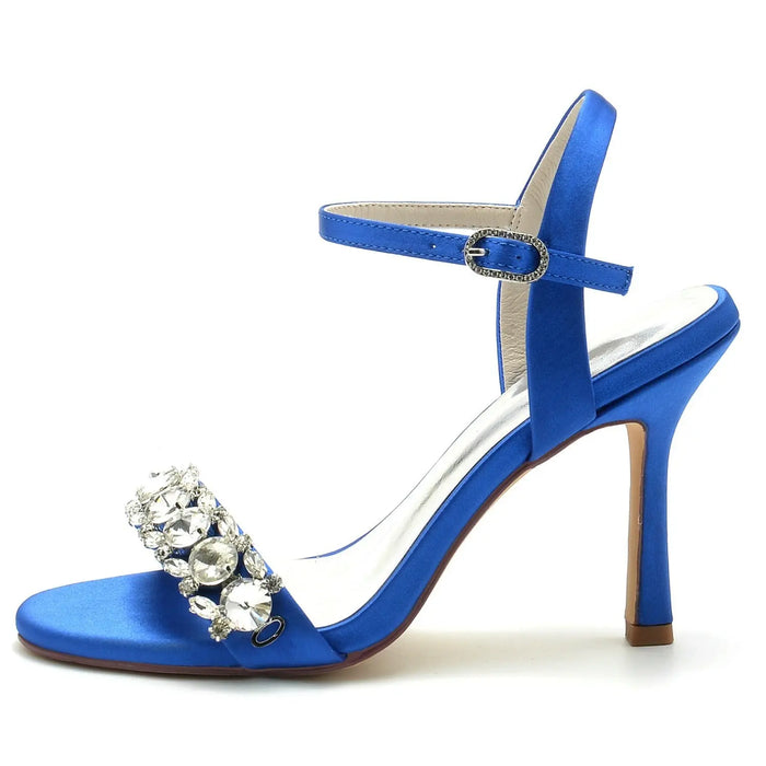 Bridal Open Toe High Heel Sandals with Rhinestone Ankle Strap HH026 Sheer Fairy