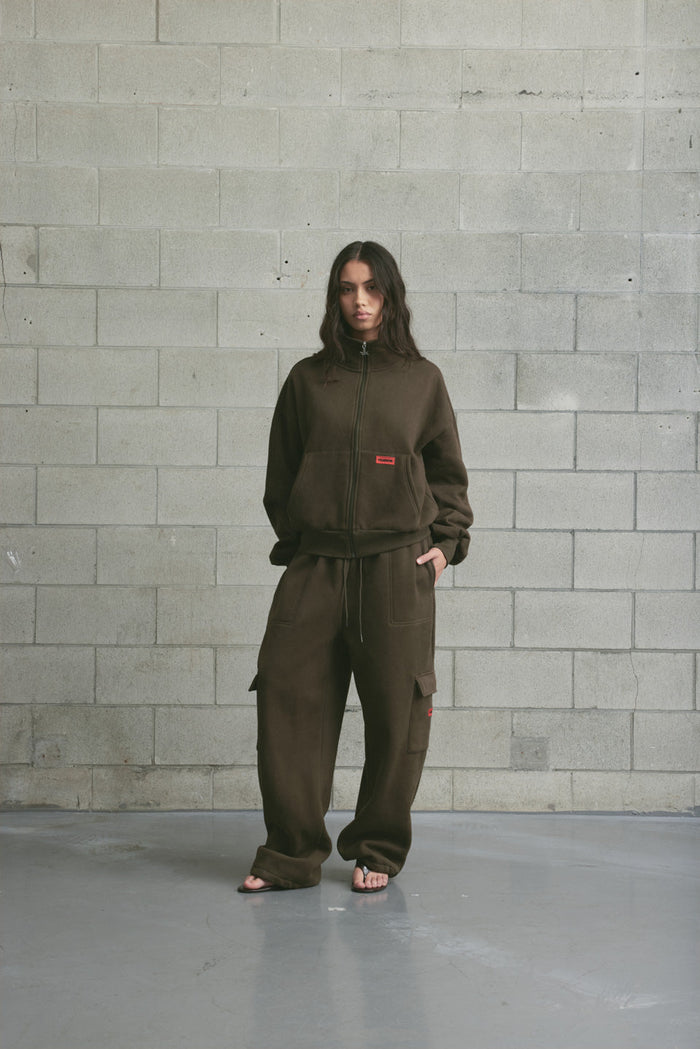 Brushed Fleece Cargo Sweatpant | Dark Olive