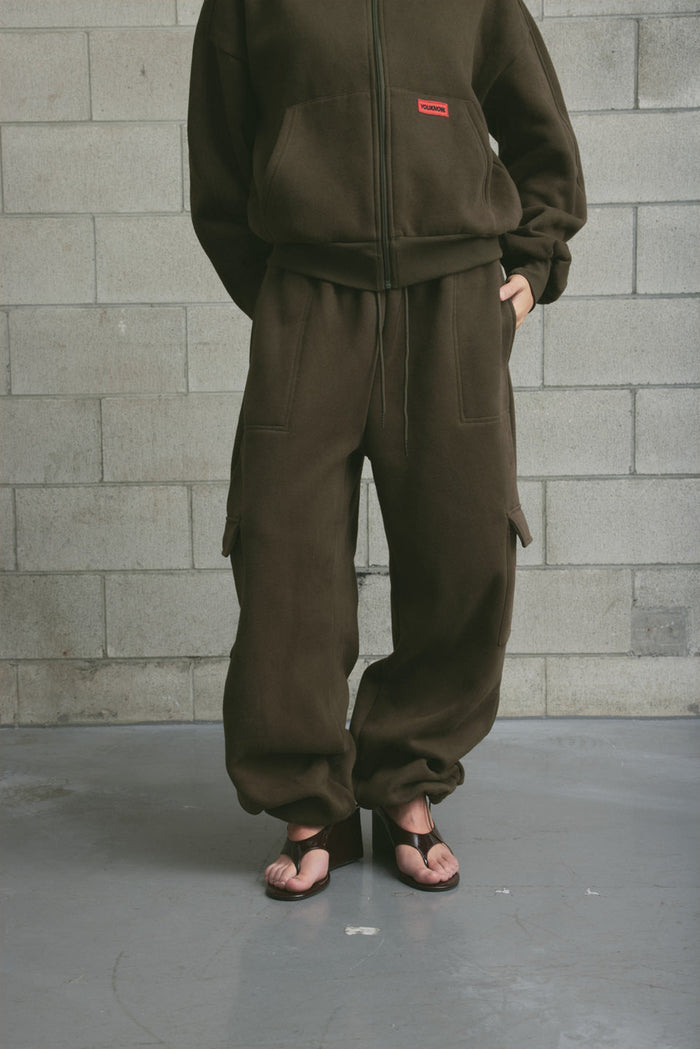 Brushed Fleece Cargo Sweatpant | Dark Olive