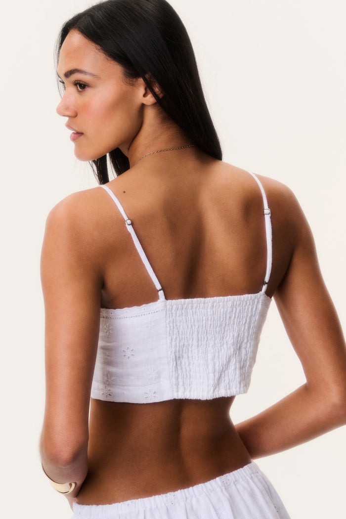Brynnette Eyelet Linen Bralette Top