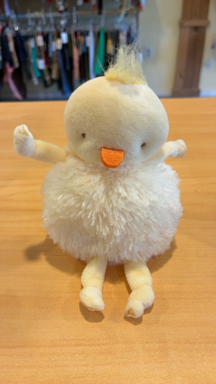 Bunnies by the Bay "Roly Poly Peep" yellow chick plush toy.
