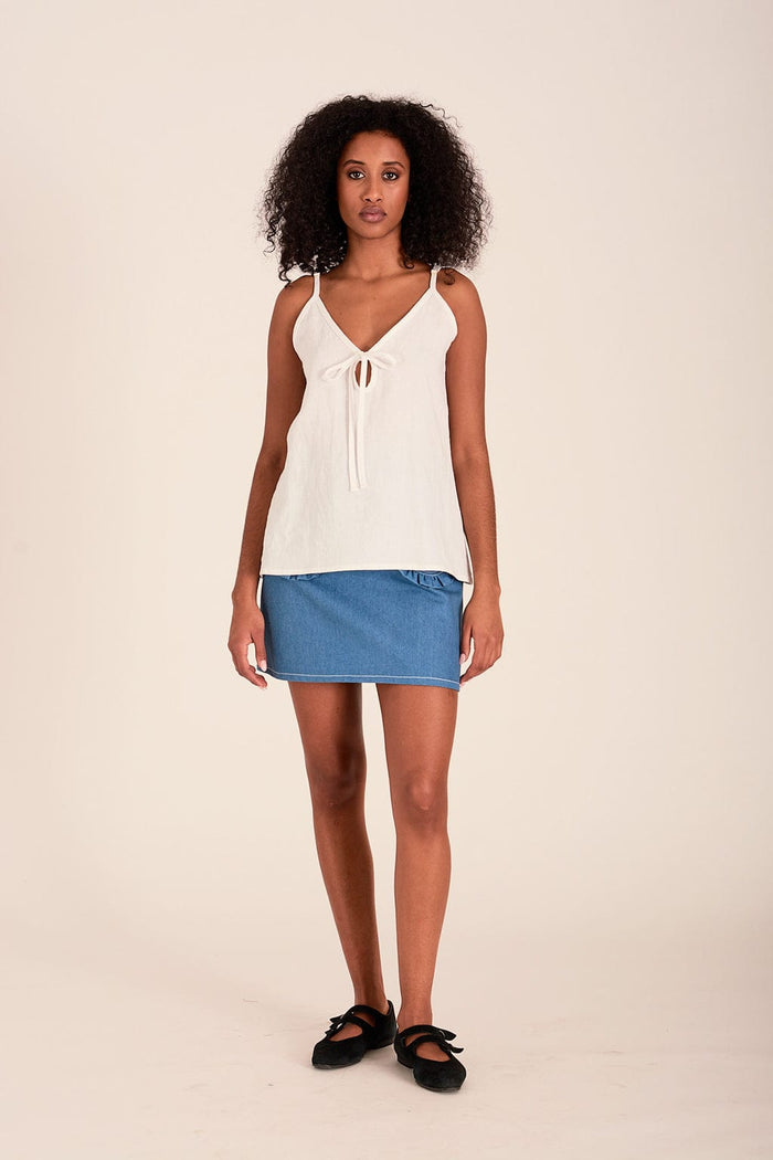 Eliza Faulkner Designs Inc. Tops Cami Slip Tank White Linen