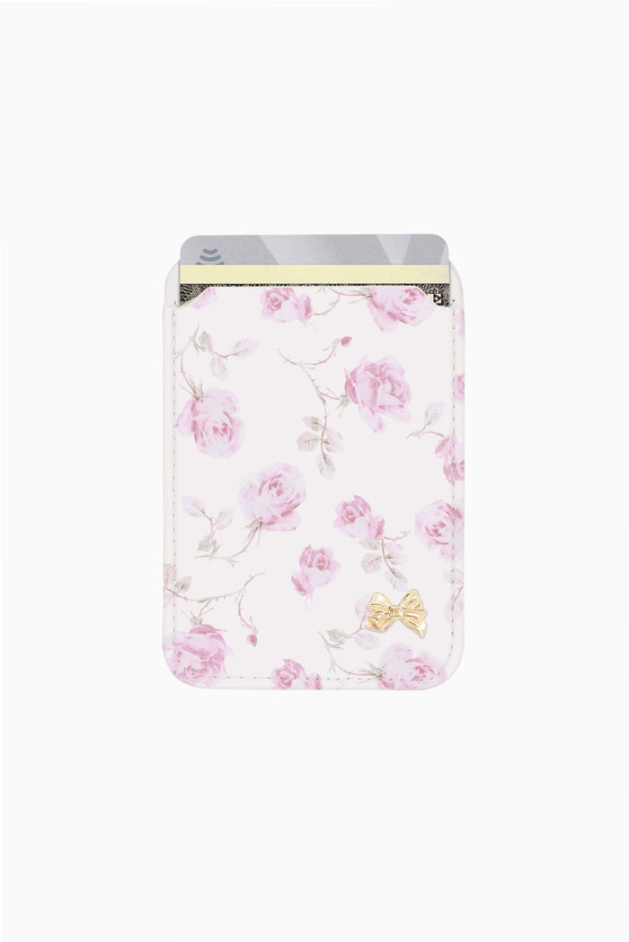 Case-Mate x LoveShackFancy Magnetic Wallet Works With MagSafe - Ribbon Rosa Flora