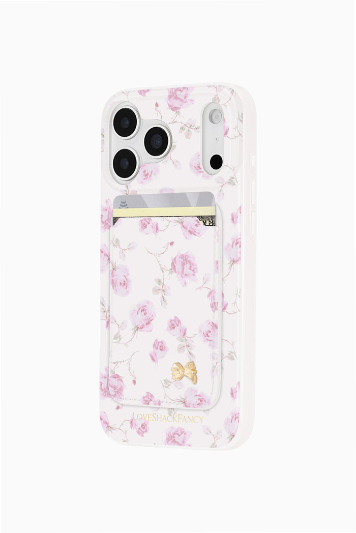Case-Mate x LoveShackFancy Magnetic Wallet Works With MagSafe - Ribbon Rosa Flora