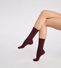Chaussettes côtelées rouge intense La Mode