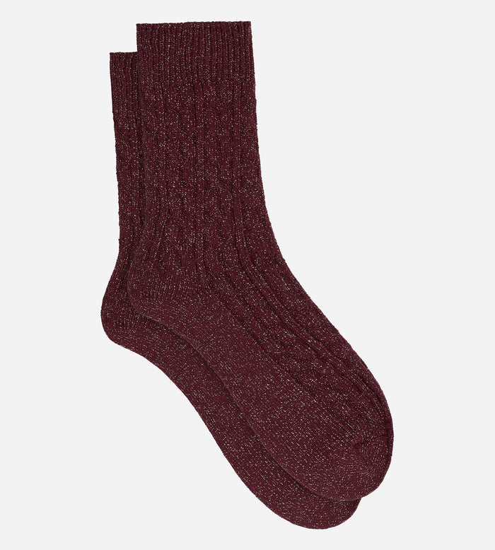 Chaussettes côtelées rouge intense La Mode