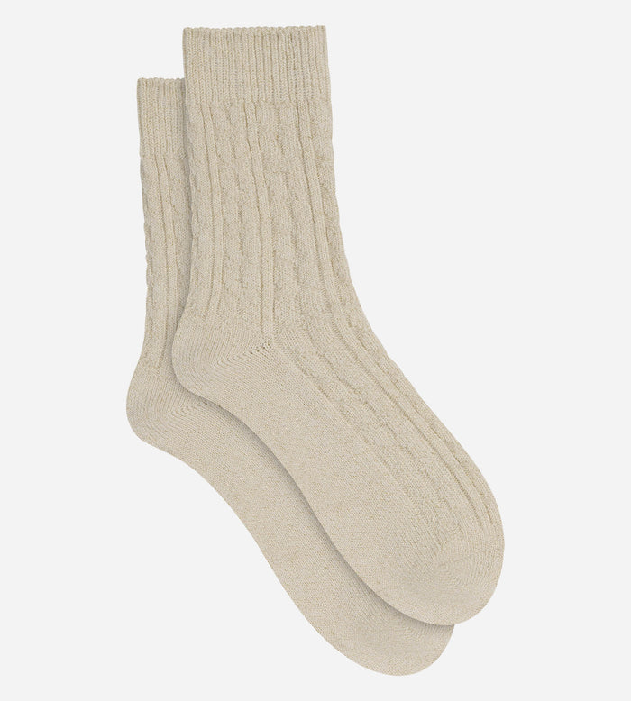 Chaussettes femme beige taupe La Mode