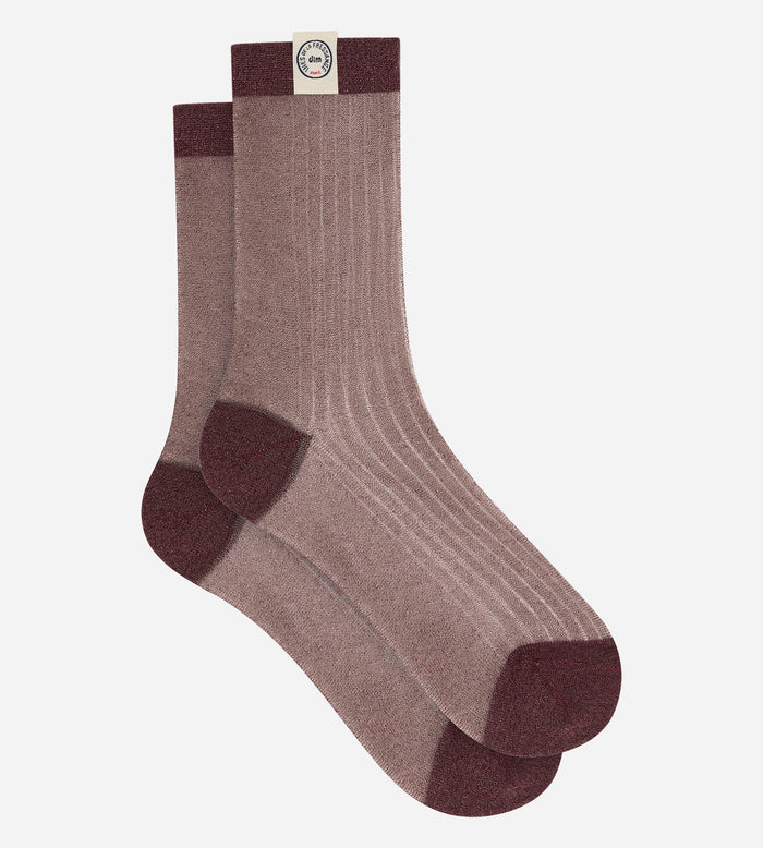 Chaussettes femme marron précieux Dim x Ines de la Fressange