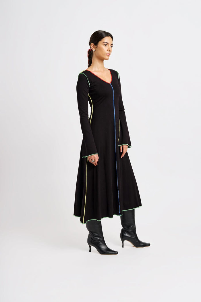 Eliza Faulkner Designs Inc. Dresses Clara Dress Black & Multicolor