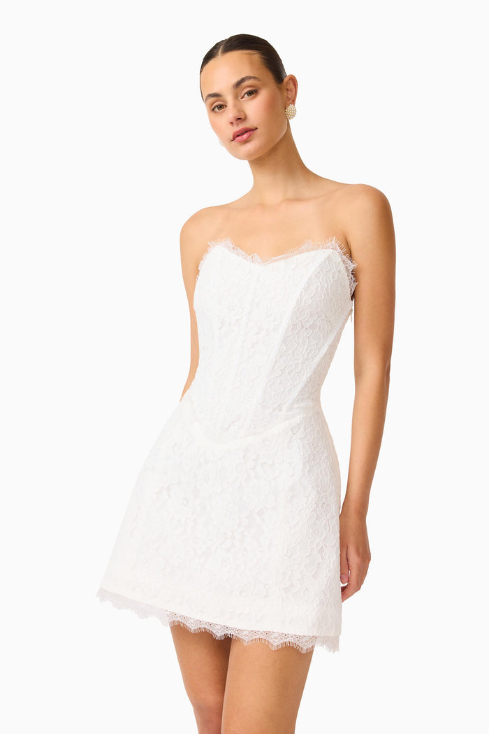 Clarisse Tulip Mini Dress White - Dress - Elliatt