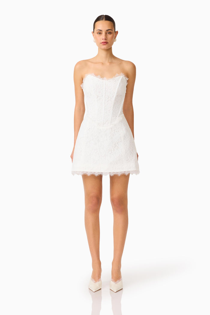 Clarisse Tulip Mini Dress White - Dress - Elliatt