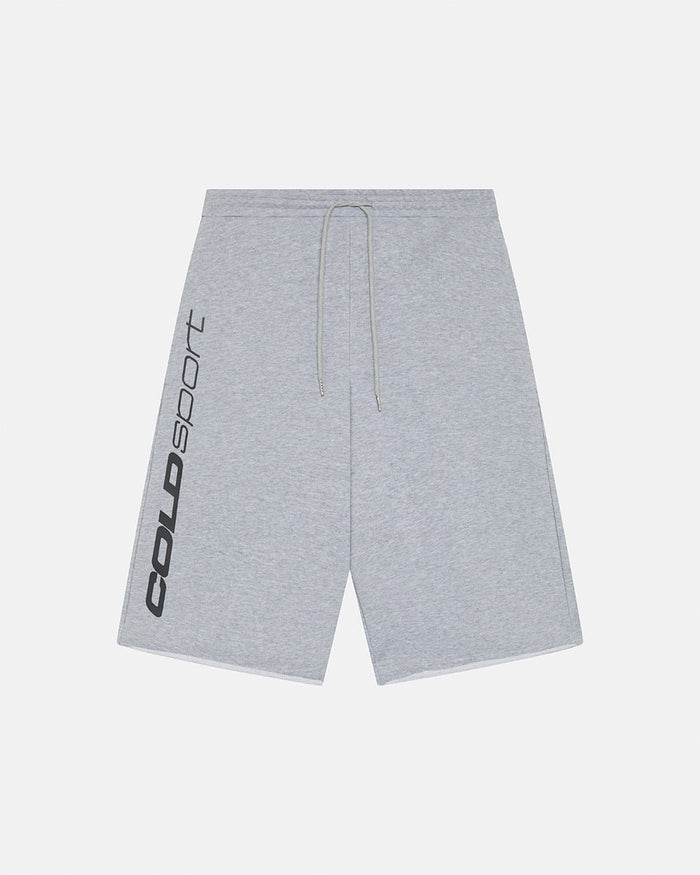 COLD SPORT SWEATPANTS GREY - grey baggy sweat shorts, front view - Cold Culture