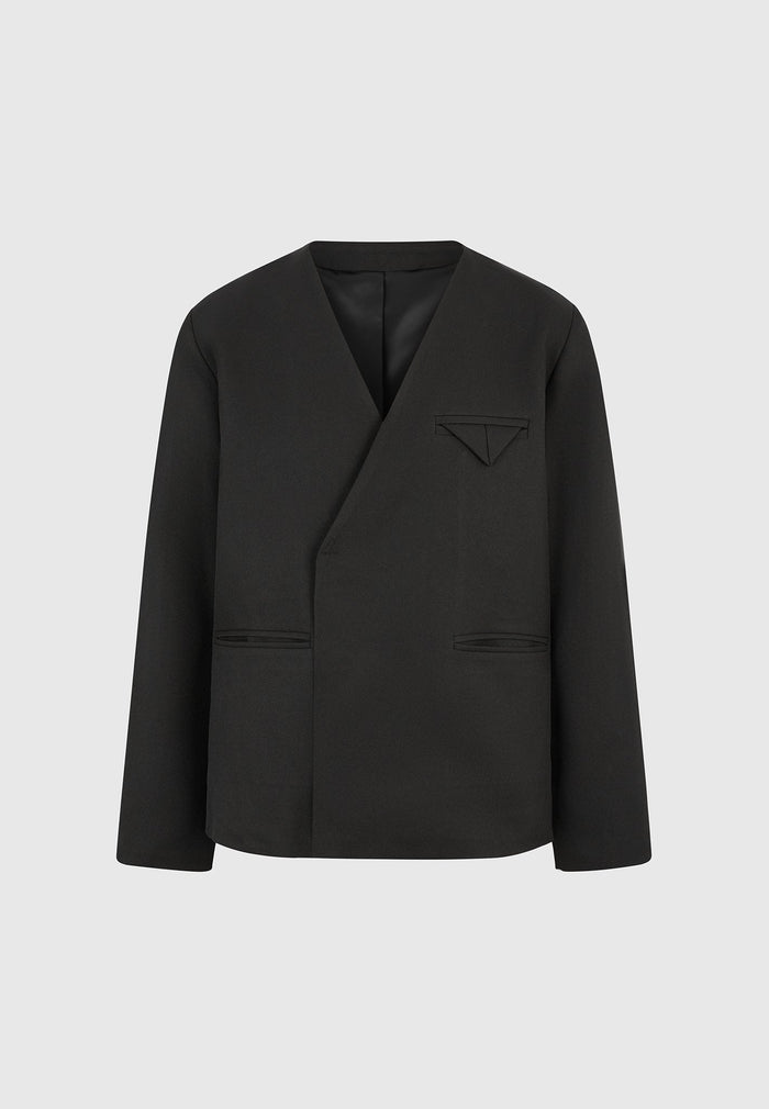 colin-collarless-double-breasted-minimal-blazer-black