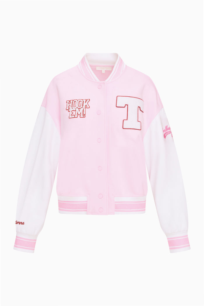 Collegiate Varsity Jacket - LONGHORN PINK