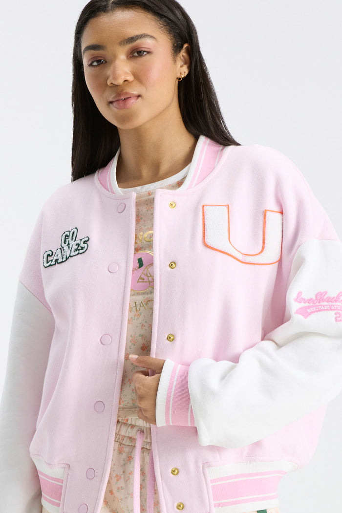 Collegiate Varsity Jacket - MIAMI PINK