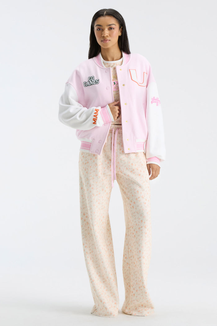 Collegiate Varsity Jacket - MIAMI PINK