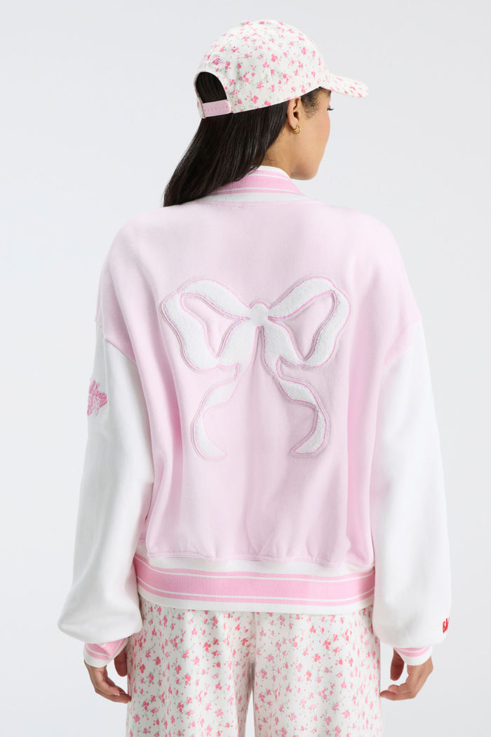 Collegiate Varsity Jacket - WISCONSIN PINK