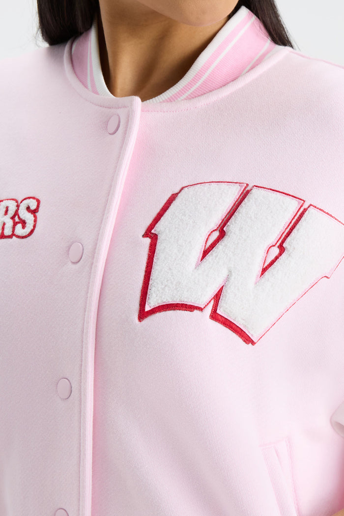 Collegiate Varsity Jacket - WISCONSIN PINK