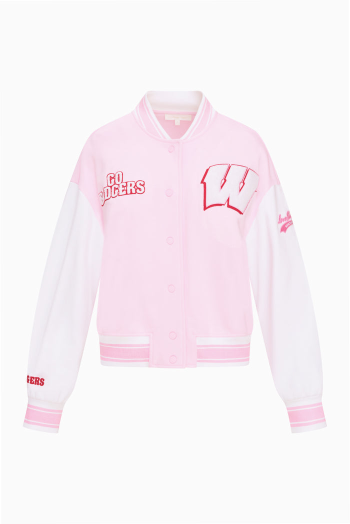Collegiate Varsity Jacket - WISCONSIN PINK