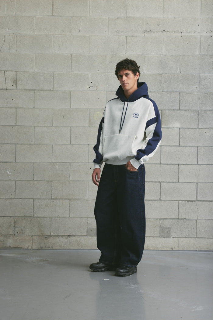 Colour Block Hoodie | GREY MARLE