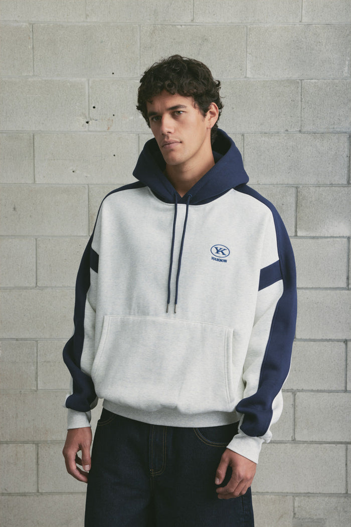 Colour Block Hoodie | GREY MARLE